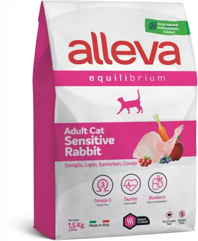 Сухой корм для кошек Alleva Equilibrium Sensitive Adult кролик 1,5 кг